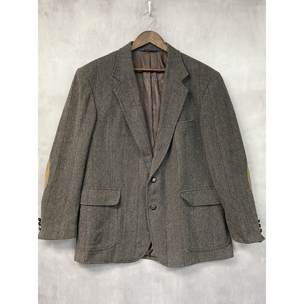 Pendleton Mens Blazer 44R Herringbone Dark Academia Heritage Preppy Old Money